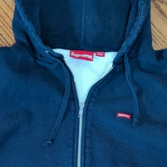 Supreme Zip Hoodie, Small Box Logo, Thermal Lining - Picture 1 of 11